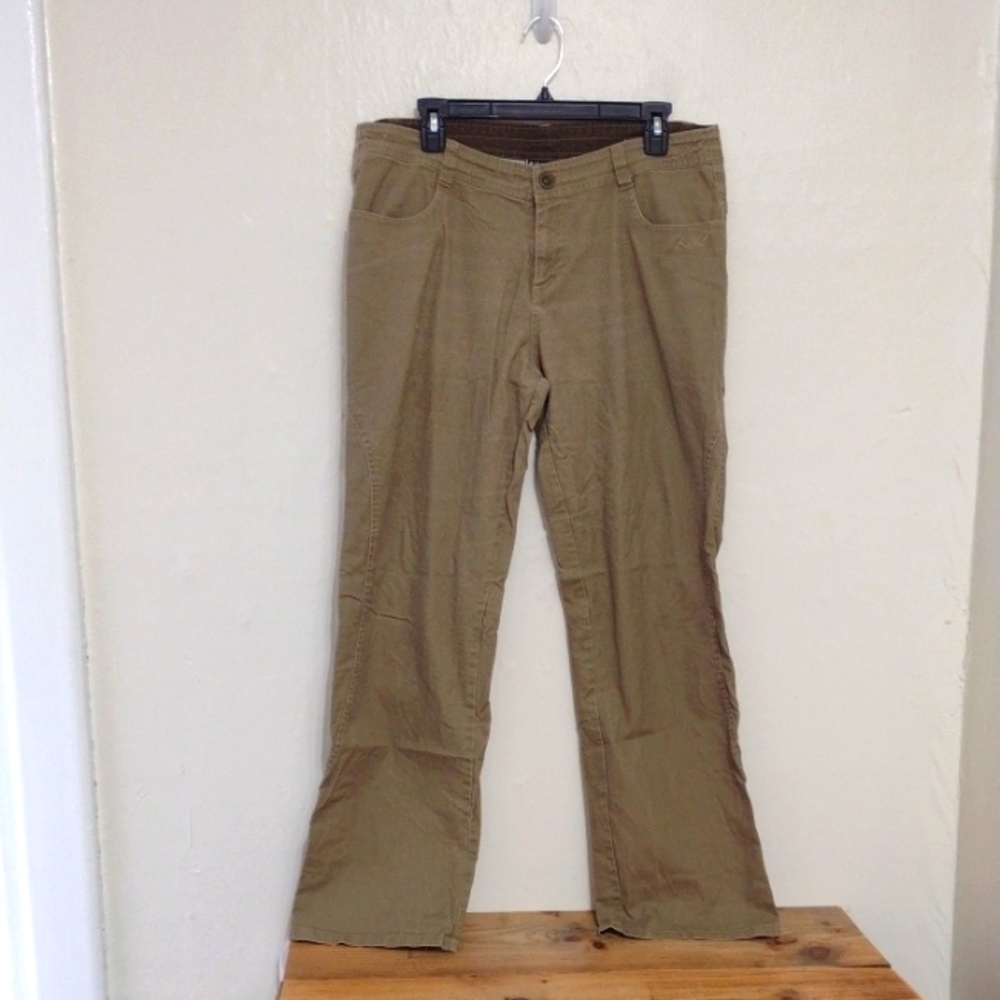Kuhl Light Olive Mid Rise Wide Leg Canvas Pants Size 14
